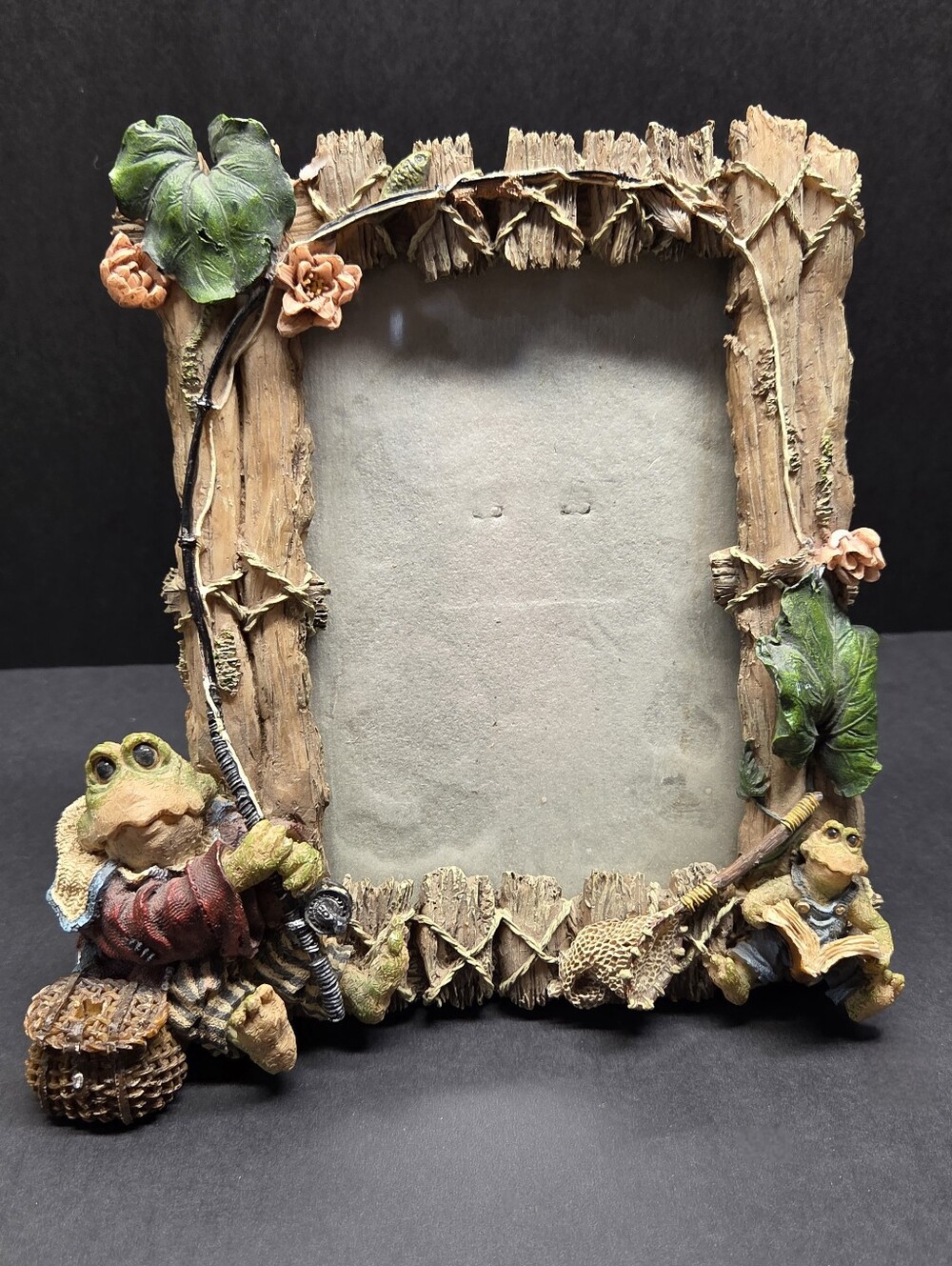 1996 Boyd's Bears "Frogmorton And Tad Fly Fishing" 3D Fly Fishing Picture Frame